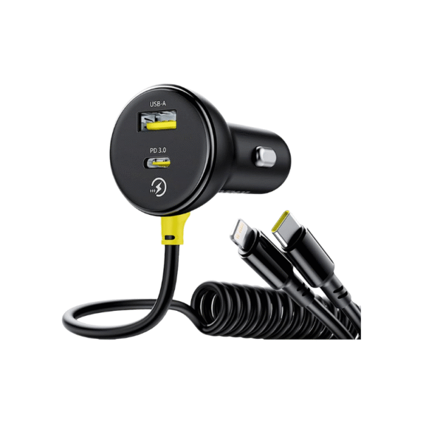 Baseus Circular PlasticCarCharger (U+C)+(C&L)Cable