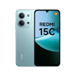 Xiaomi Redmi 15C 4G 4+128GB Mint Green front and back view showing HD+ display and 50MP AI camera in mint green finish