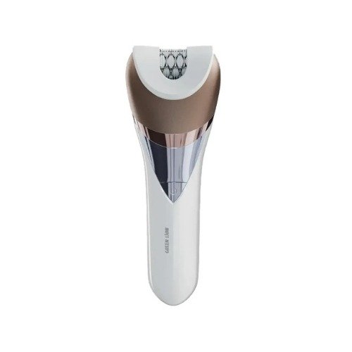 Green Lion 5-in-1 Cordless Hair Removal Kit showing epilator device with five interchangeable attachments for full-body grooming
