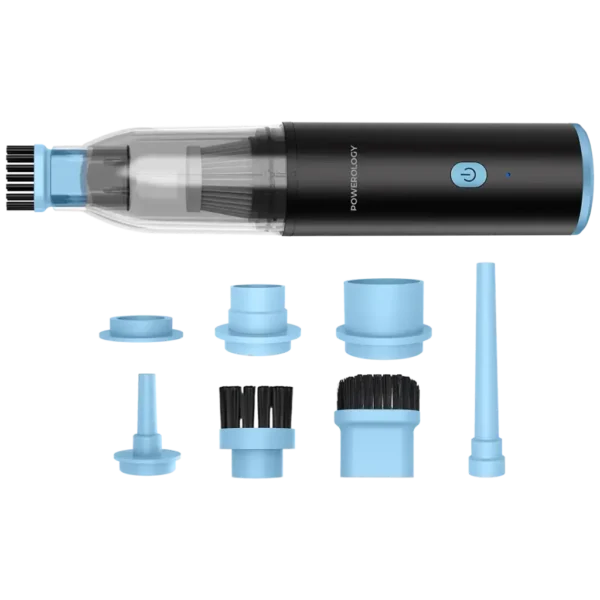 Powerology Turbovac 8-In-1 Handheld Vacuum & Air Duster - Black