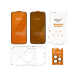 Blue protection kit for iPhone 17 Pro with case, screen protector and camera lens protector