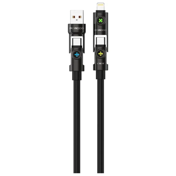 Porodo Powerglow 4-In-1 High-Speed Charging Cable PD 240W