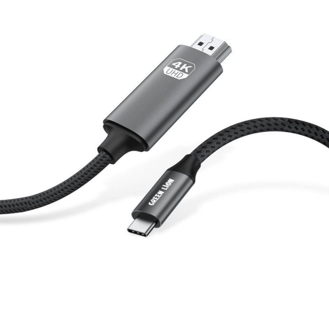 0294b356-be2c-4c93-a97d-e9ec191e1d85_GreenLion4KUsbCToHDMICable2MeterBraidedBlack Green Lion 4K USB-C to HDMI Cable - Black