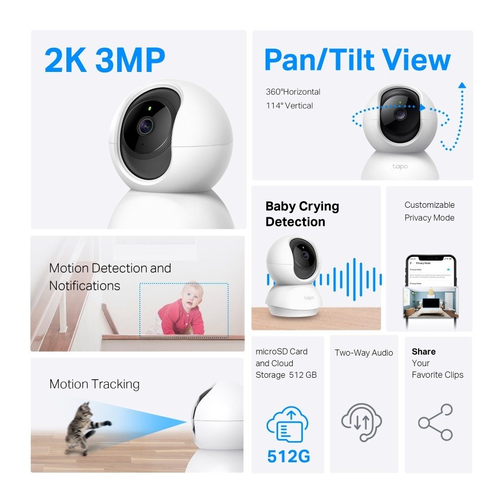 Tapo C210 2K Pan/Tilt Home Security Wi-Fi Camera - photo 1
