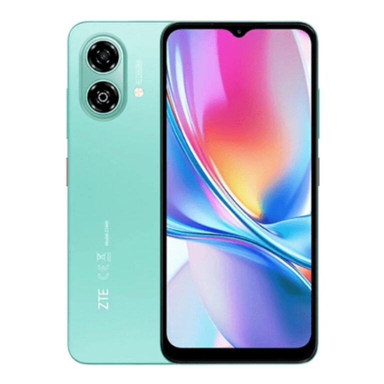 ZTE Blade A35e 4G smartphone with 64GB storage and 4GB RAM in ice green color
