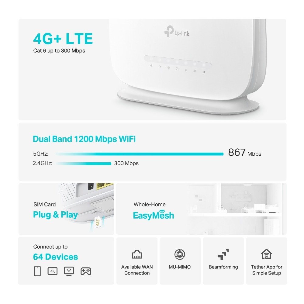 TP-Link Archer MR505 AC1200 4G+ Wi-Fi Router - photo 3