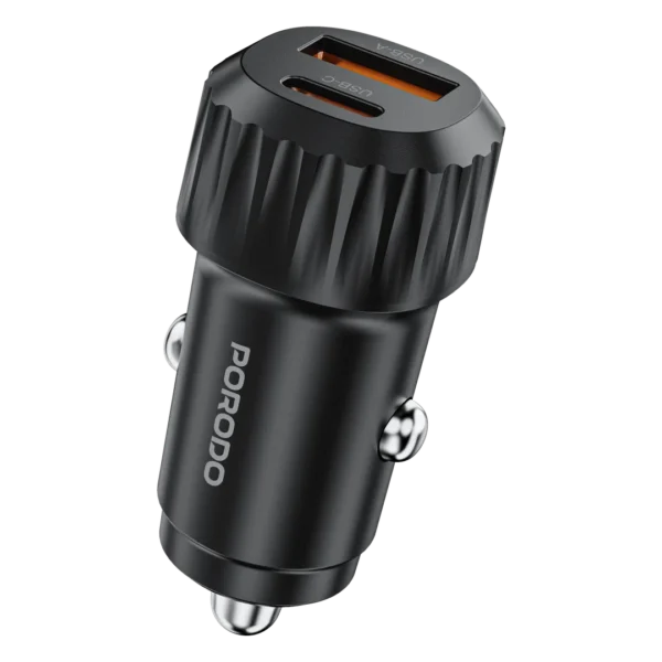 Porodo Electro 60W Dual Port USB-C Car Charger 1M