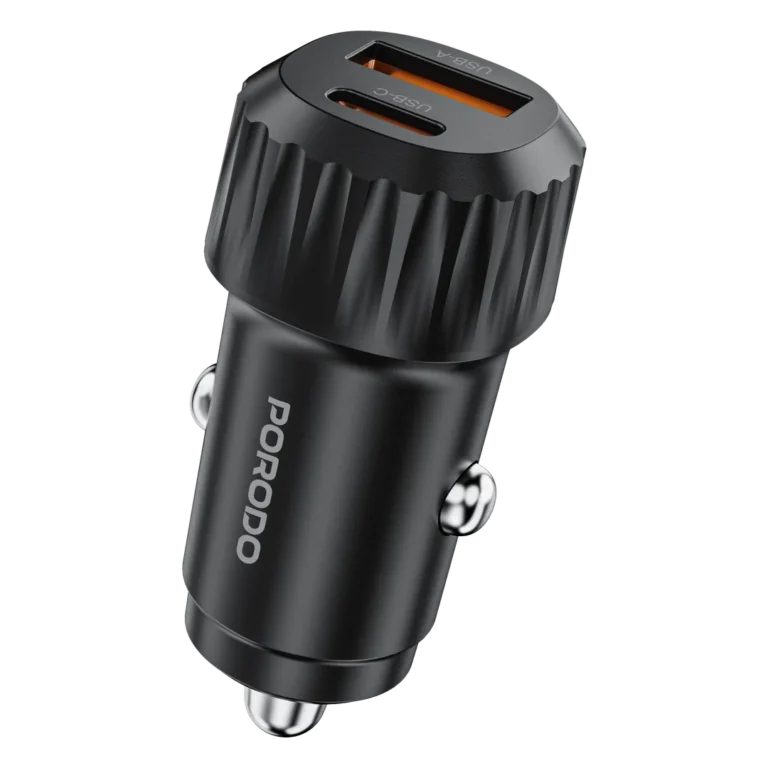 Porodo Electro 60W Dual Port USB-C Car Charger 1M
