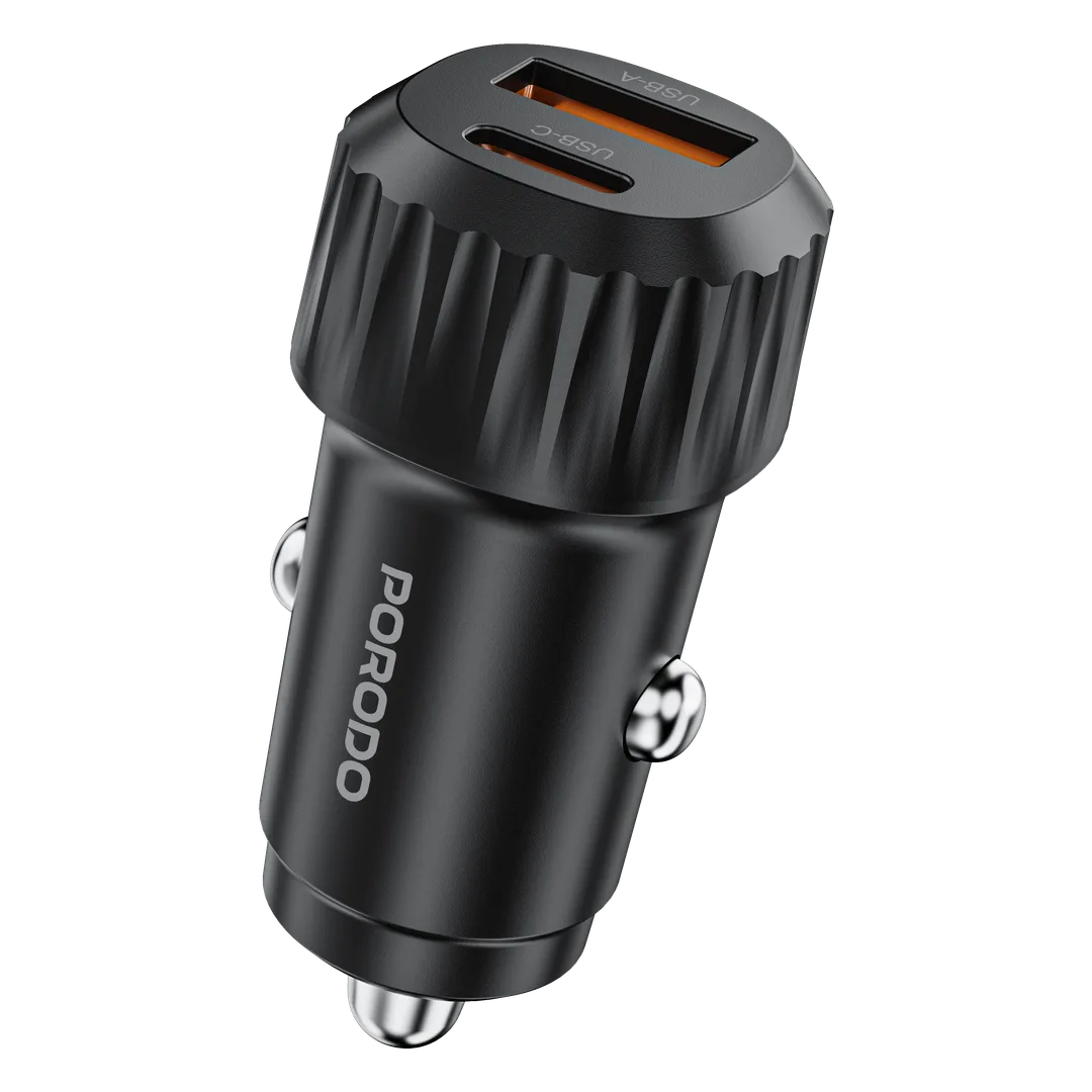 PORDO CAR Porodo Electro 60W Dual Port USB-C Car Charger 1M