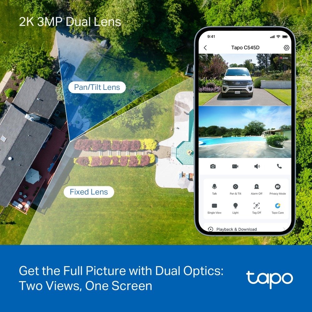 Tapo C545D Outdoor Dual-Lens Pan/Tilt Wi-Fi Camera - photo 3