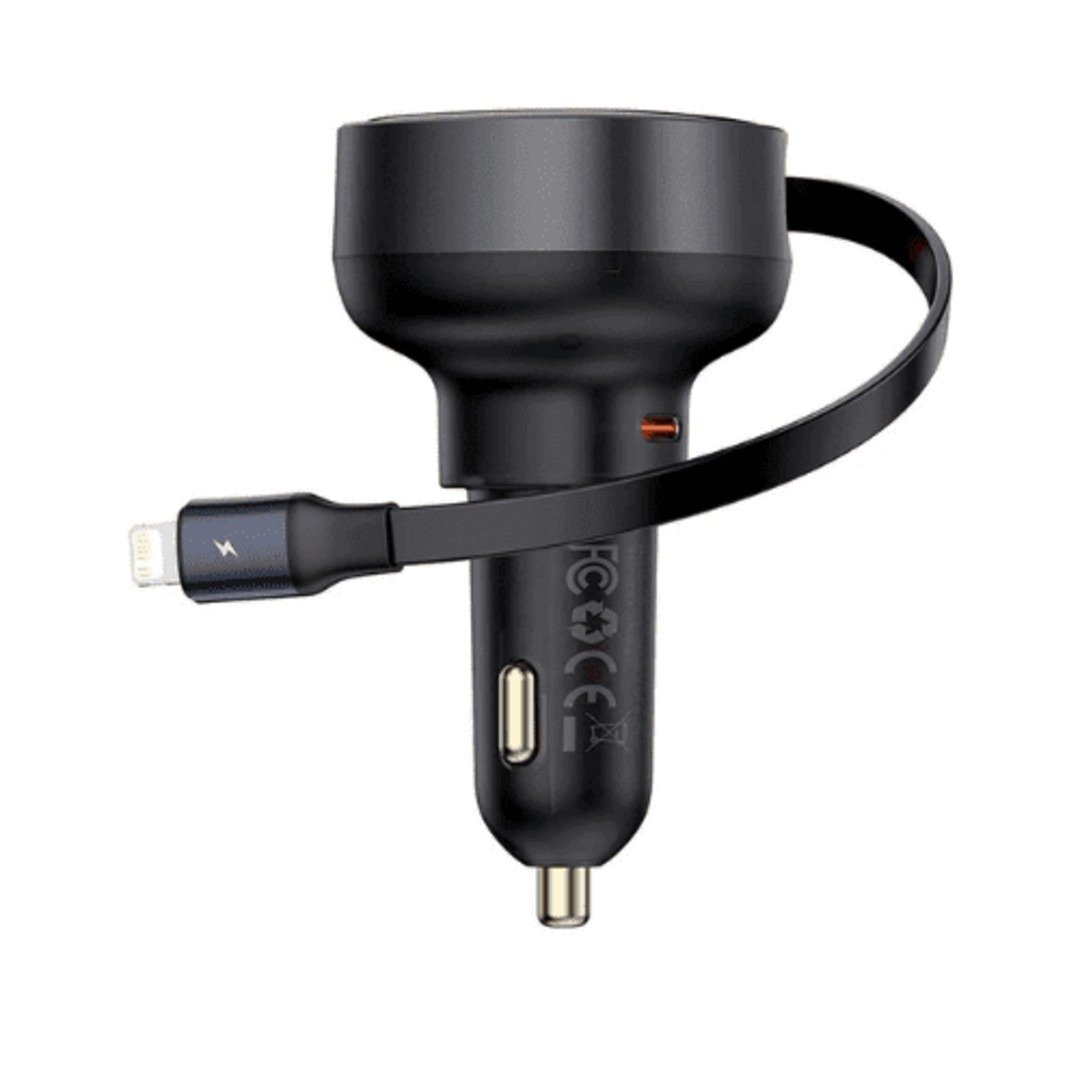 Untitled (500 x 500 px) (1) BASEUS Car Charger Retractable Lightning 55W Black