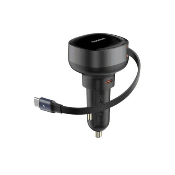 BASEUS Car Charger Retractable Type-C 60W Black