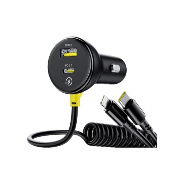 Baseus Circular PlasticCarCharger (U+C)+(C&L)Cable