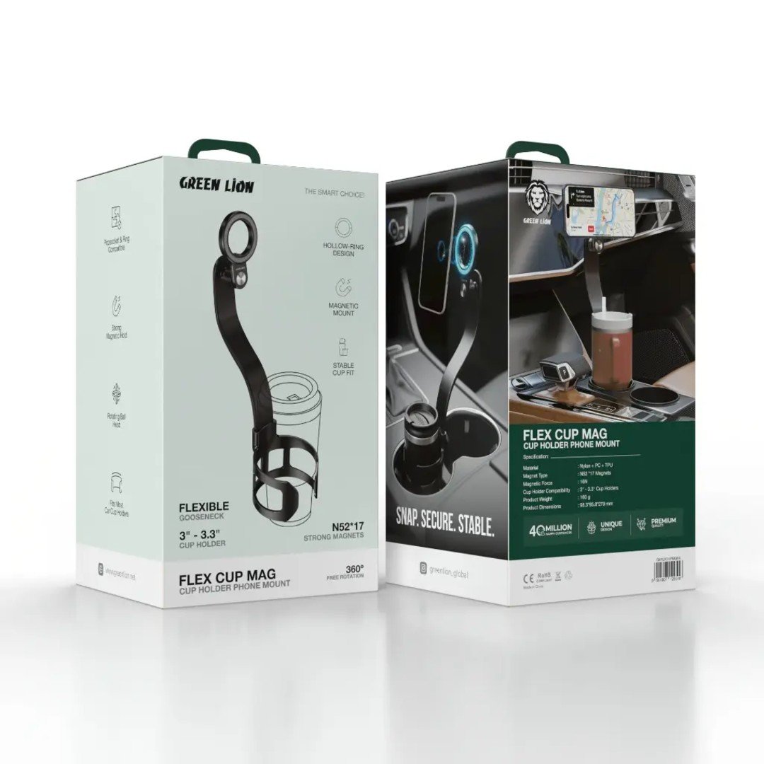 a4c766cc-GNFLXCUPMGBK_-_Mockup Green Lion Flex Cup Mag - Cup Holder Phone Mount