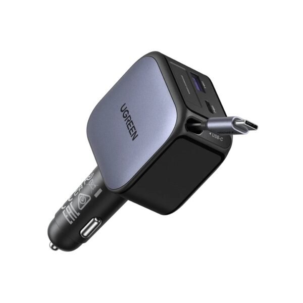 UGREEN Nexode Car Charger 90W with Retractable USB-C Cable