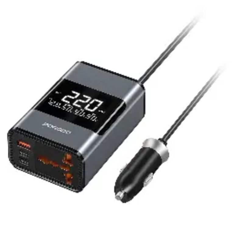 Porodo Universal AC Car Power Inverter - Gray