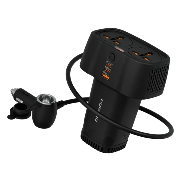 Porodo Solvo Universal AC Power Inverter 300W-Black