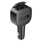Porodo Cross Multi-Port Car Charger with Integrated USB-C Cable
