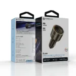 Powerology Elan 240W – Powerology Élan 240W Dual USB-C & USB-A Car Adapter