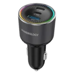 Powerology Elan 240W – Powerology Élan 240W Dual USB-C & USB-A Car Adapter